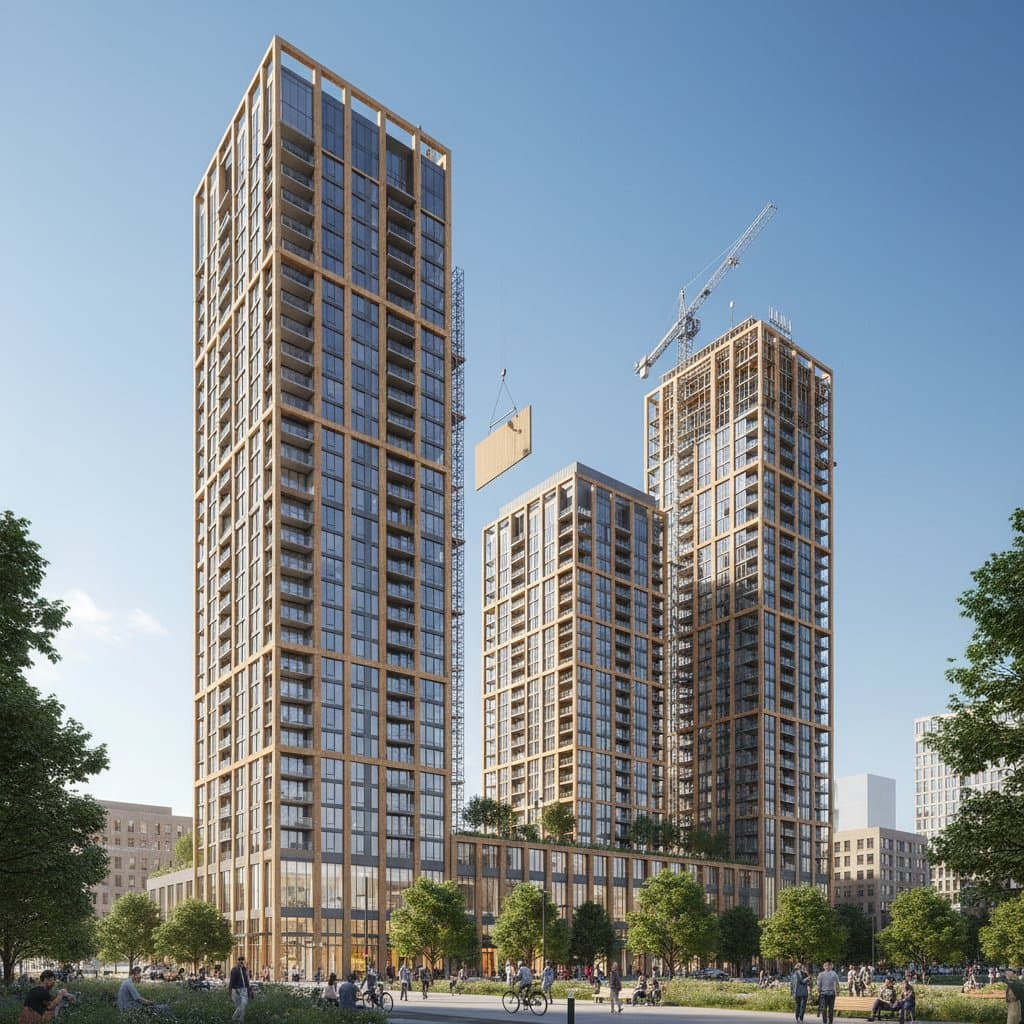 Image for CLT Towers Cut Carbon and Build Time in Half