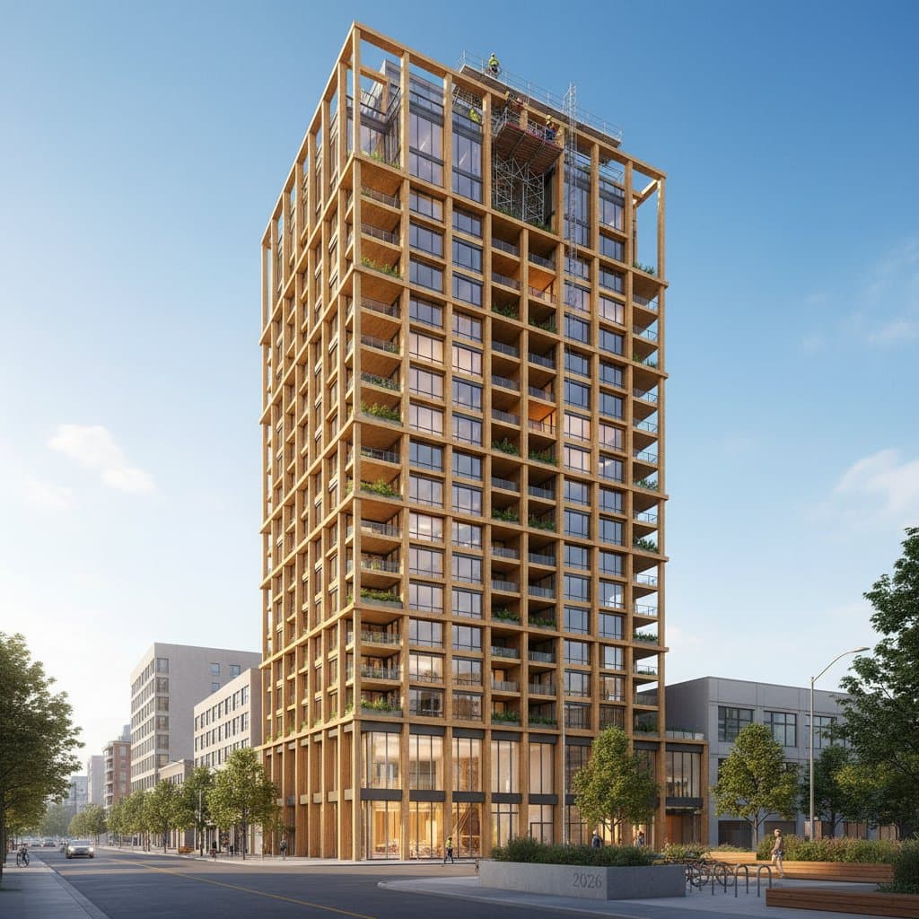 Featured image for Mass Timber Brings Warmth and Carbon Storage to High-Rises