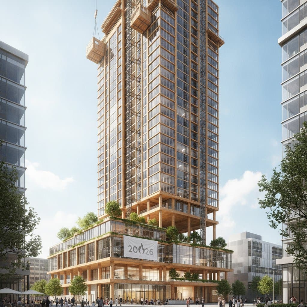 Featured image for Mass Timber Buildings Go Taller With 2026 Fire Codes